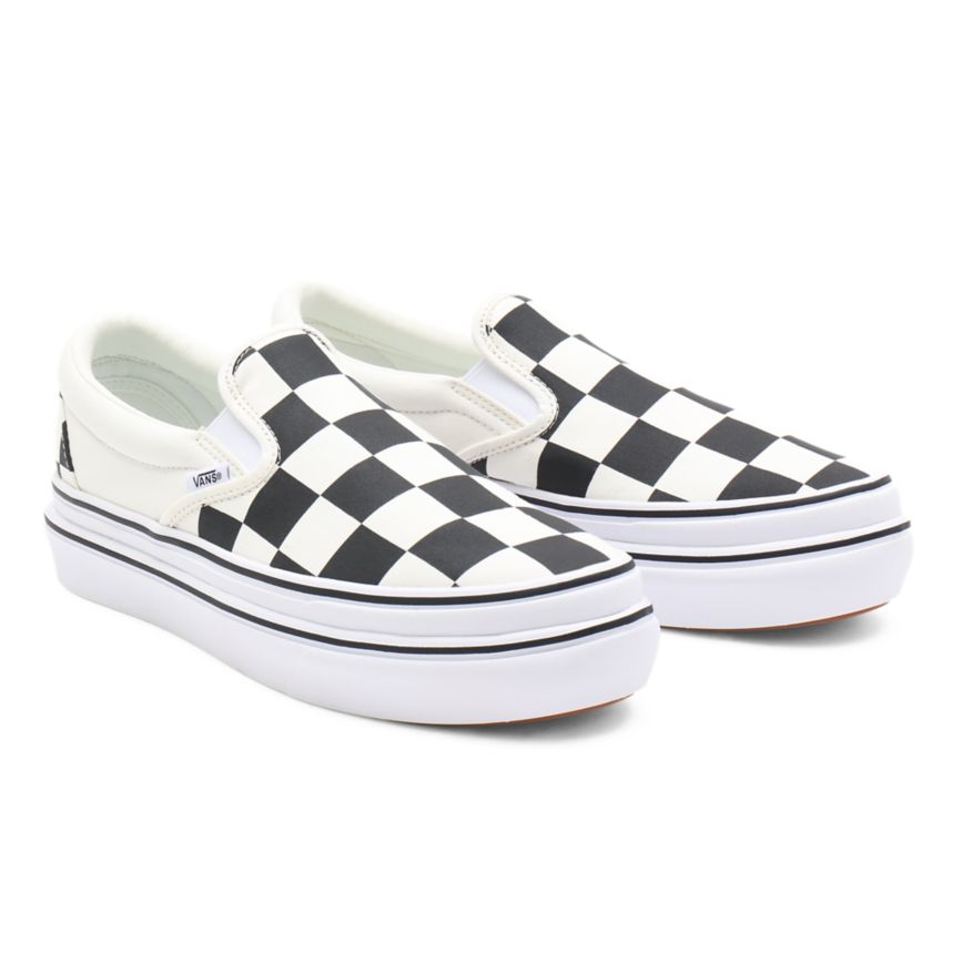Vans Big Classics Checker Super ComfyCush Slip-On Skor Vita | VN223Q1TK39