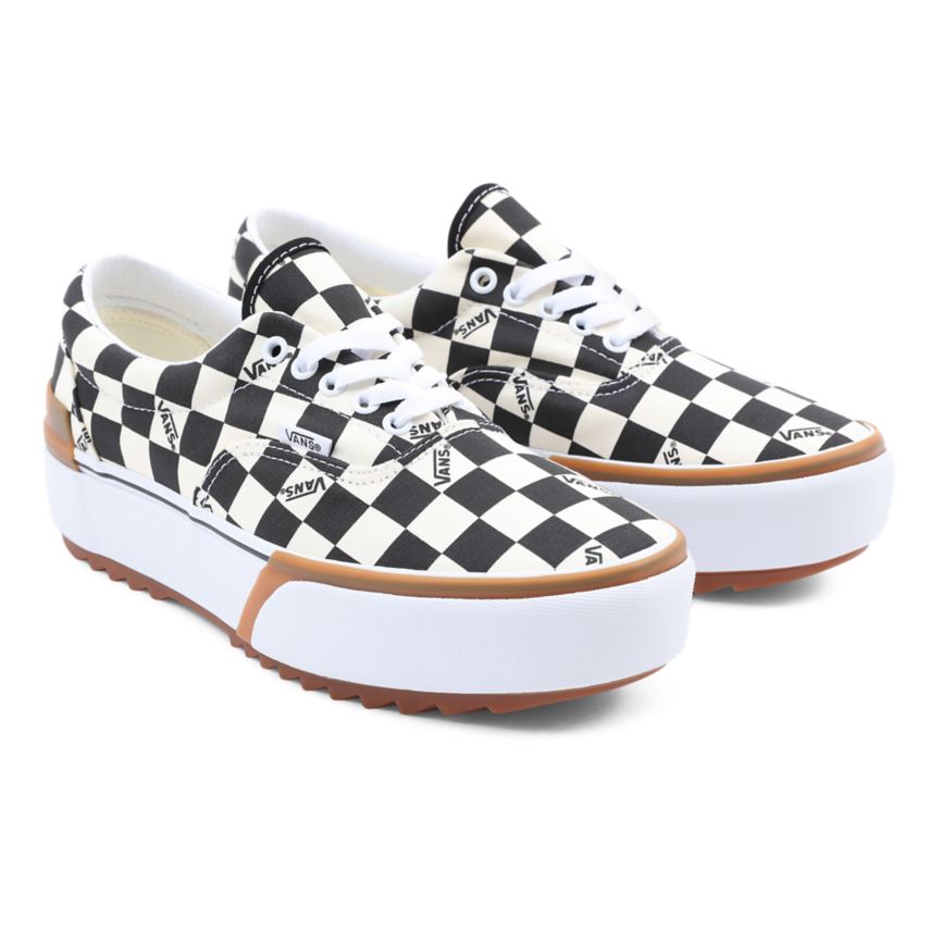 Vans Checkerboard Era Stacked Skor Svarta | VN507E5UF24
