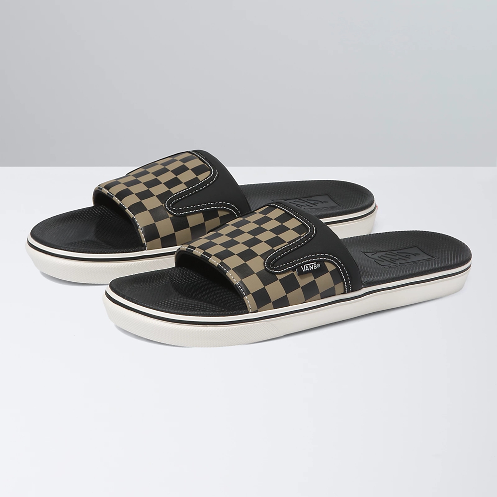 Vans Checkerboard Ultracush Badtofflor-On Svarta | VN661I4MW18