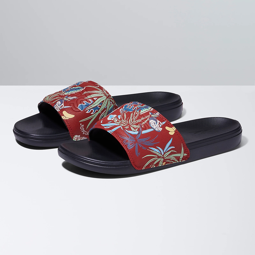 Vans Hawaiian Jungle La Costa Badtofflor-On Röda | VN635Y4LS34