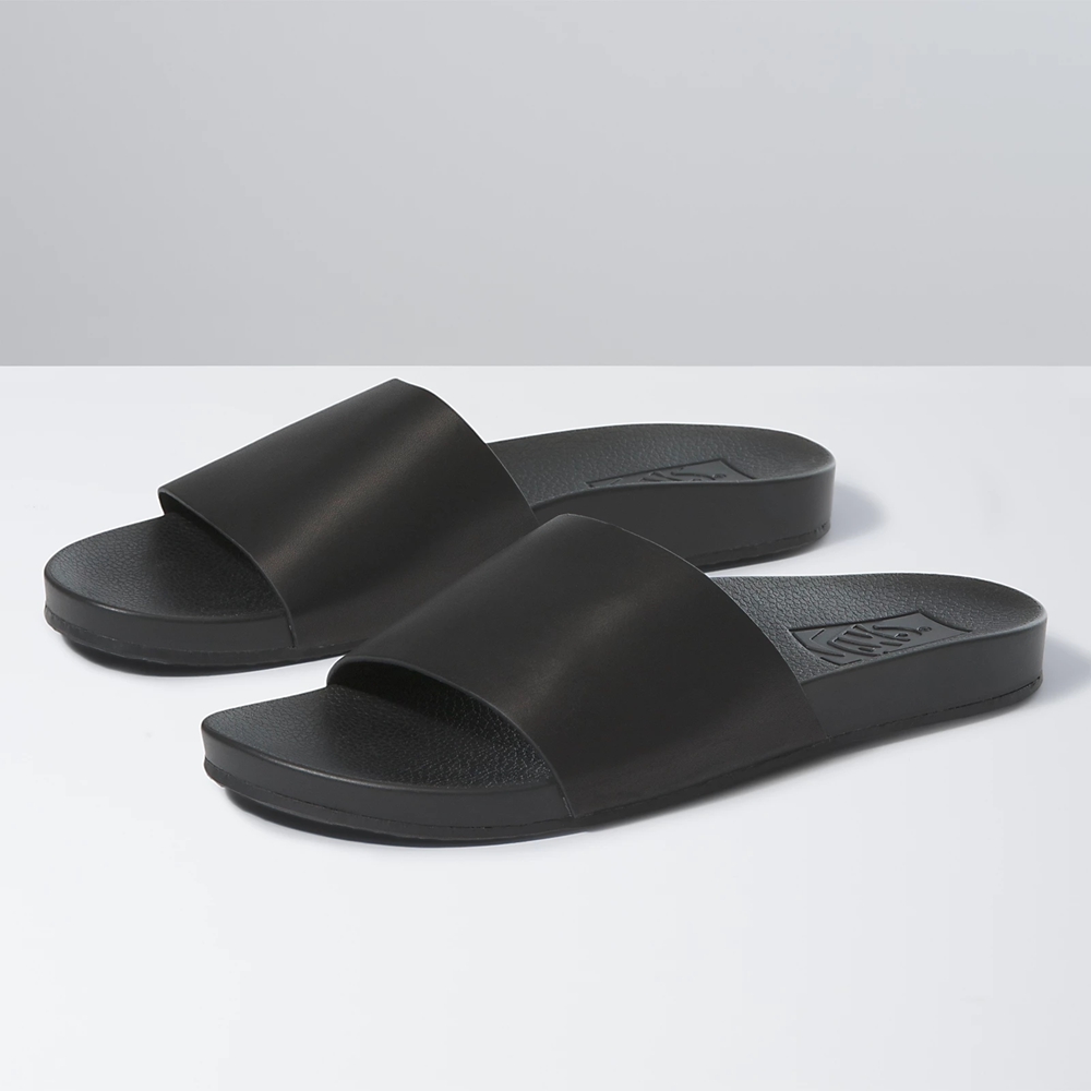 Vans Läder Decon Badtofflor Svarta | VN913I4UU42