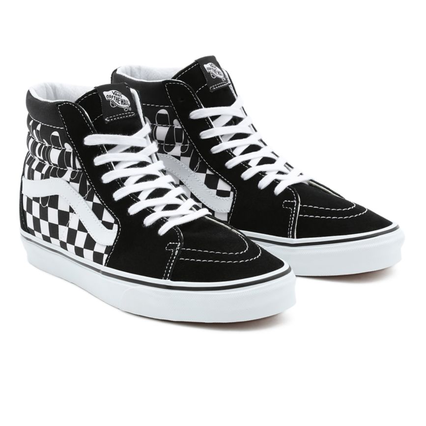 Vans Paint Drip Checkerboard Sk8-Hi Skor Svarta | VN475V4UN49