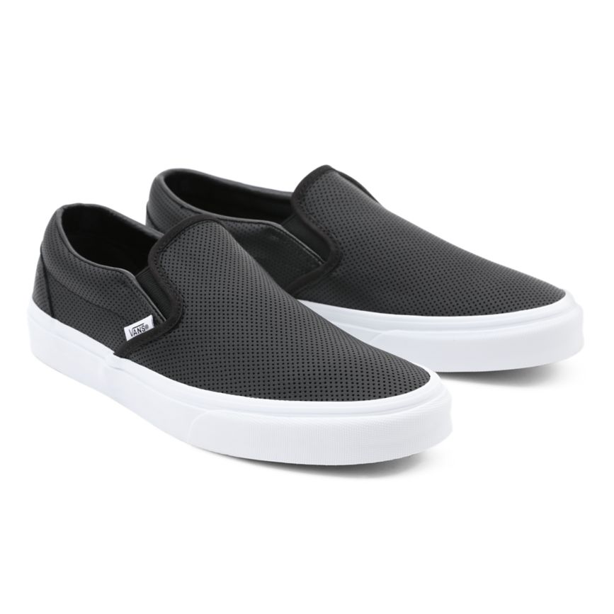 Vans Perf Läder Klassiska Slip-On Skor Svarta | VN863Y1XA06