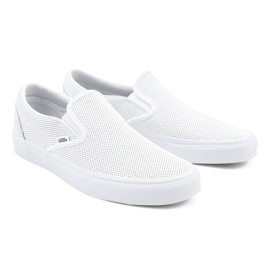 Vans Perf Läder Klassiska Slip-On Skor Vita | VN953H9CS24