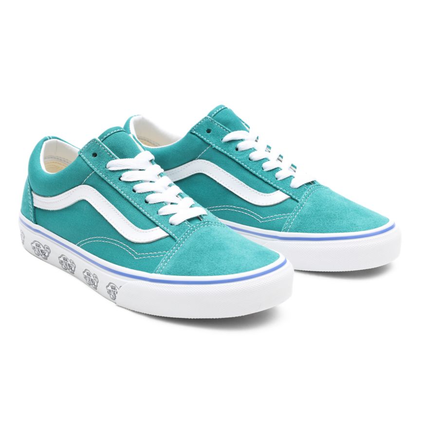 Vans Sidewall Print Old Skool Skor Turkos | VN385F6CX08