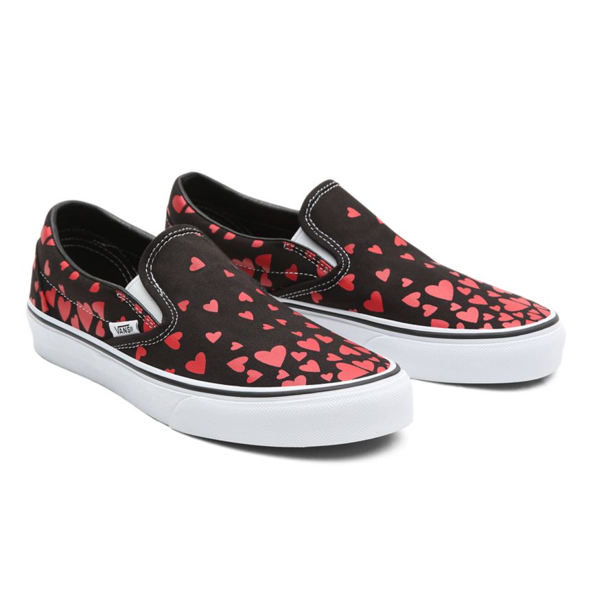 Vans Valentines Hearts Klassiska Slip-On Skor Svarta | VN194I5QF42